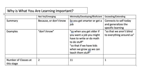 Student responses to inquiry questions